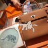 i1703393686_2265_0 Old Cobbler Kelly Touch Togo & Matte Crocodile Golden Brown Gold Hardware 25cm Full Handmade