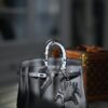 i1710822783_3486_0 Old Cobbler Factory Birkin Swift Leather Black & Red Silver Hardware 30cm Full Handmade