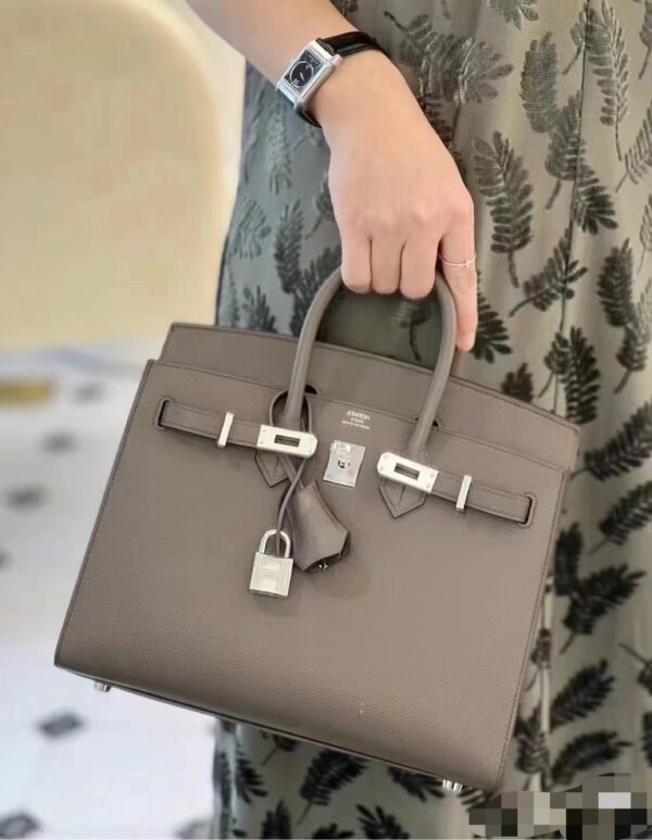 Old Cobbler Factory Birkin Epsom Leather Deep Grey Silver Hardware 25cm Full Handmade