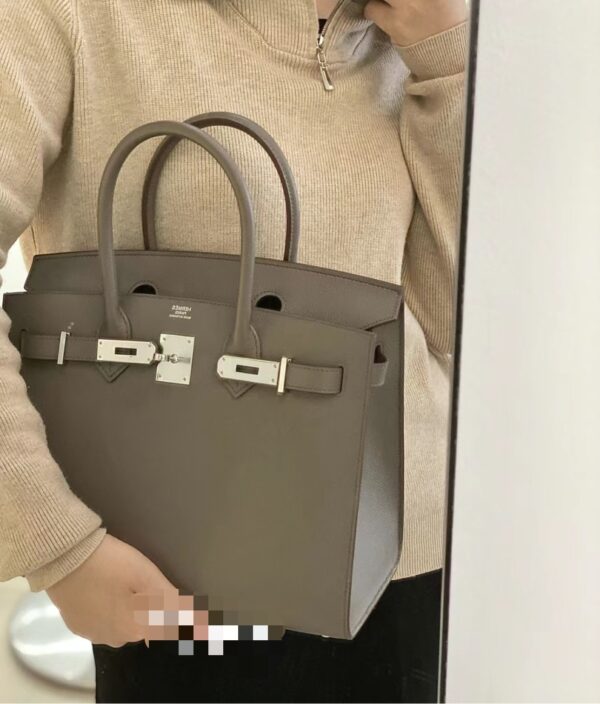 Old Cobbler Factory Birkin Epsom Leather Deep Grey Silver Hardware 25cm Full Handmade