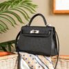i1733985252_3801_0-1 Old Cobbler Mini Kelly Ostrich Leather CK89 Black Silver Hardware 19cm Full Handmade