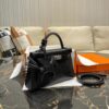i1733985271_3448_0-1 Old Cobbler Mini Kelly Ostrich Leather CK89 Black Silver Hardware 19cm Full Handmade