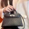 i1733985364_4068_0-1 Old Cobbler Mini Kelly Ostrich Leather CK89 Black Silver Hardware 19cm Full Handmade