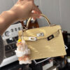 i1753597010013_3743_0_0 Old Cobbler Factory Mini Kelly Matte Alligator Crocodile Y1 Vanilla Yellow Silver Hardware 19cm Full Handmade