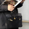 i1775360673956_3121_0_0 Old Cobbler Birkin Matte Alligator Crocodile CK89 Black Gold Hardware 25cm Full Handmade