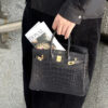 i1775360692168_9002_0_0 Old Cobbler Birkin Matte Alligator Crocodile CK89 Black Gold Hardware 25cm Full Handmade