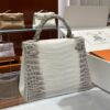 Old Cobbler Factory Kelly Matte Porosus Crocodile Himalaya Silver Hardware 25cm Full Handmade