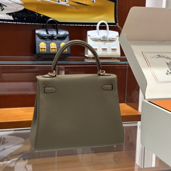 wsxc1764078188928_1 Old Cobbler Factory Kelly Touch Togo & Matte Crocodile Deep Grey Gold Hardware 25cm Full Handmade