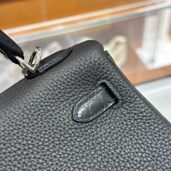 wsxc1764078235763_3 Old Cobbler Factory Kelly Touch Togo & Matte Crocodile CK89 Black Silver Hardware 25cm Full Handmade