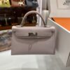 wsxc1775122690808_0-1 Old Cobbler Mini Kelly Epsom Leather Light Purple Pink Silver Hardware 19cm Full Handmade