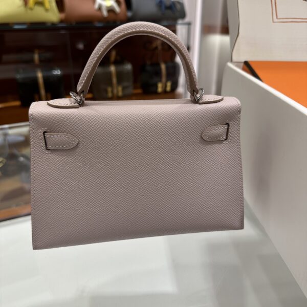 wsxc1775122690808_3 Old Cobbler Mini Kelly Epsom Leather Light Purple Pink Silver Hardware 19cm Full Handmade