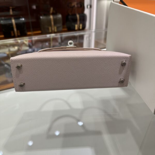 wsxc1775122690808_5 Old Cobbler Mini Kelly Epsom Leather Light Purple Pink Silver Hardware 19cm Full Handmade