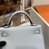 Old Cobbler Mini Kelly Epsom Leather Light Blue Silver Hardware 19cm Full Handmade