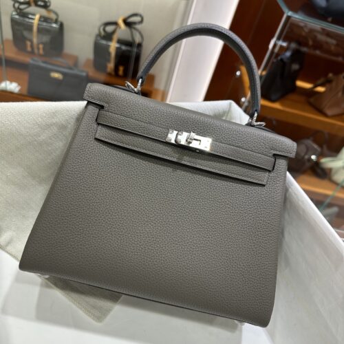 wsxc1778662776044_0 Old Cobbler Kelly Togo Leather 8F Medium Grey Silver Hardware 25cm Full Handmade