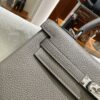 Old Cobbler Kelly Togo Leather 8F Medium Grey Silver Hardware 25cm Full Handmade
