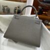 Old Cobbler Kelly Togo Leather 8F Medium Grey Silver Hardware 25cm Full Handmade