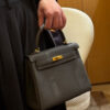 Old Cobbler Kelly Togo Leather 8F Medium Grey Silver Hardware 25cm Full Handmade