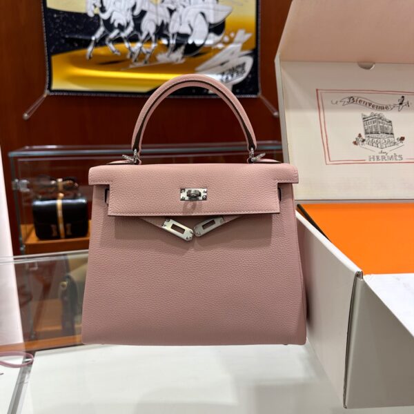 wsxc1778662811010_1 Old Cobbler Kelly Togo Leather 3Q Sakura Pink Silver Hardware 25cm Full Handmade