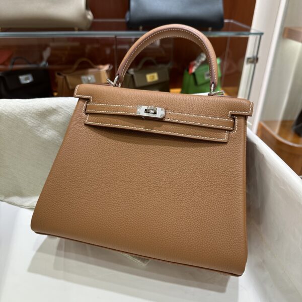 wsxc1778859491684_0-1 Old Cobbler Kelly Togo Leather CK37 Gold Brown Silver Hardware 25cm Full Handmade