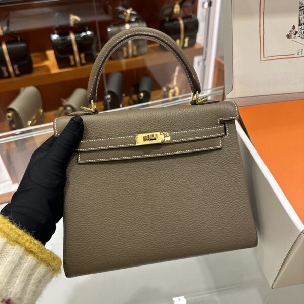 wsxc1778859517488_1 Old Cobbler Kelly Togo Leather CK18 Etoupe Grey Gold Hardware 25cm Full Handmade