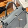 wsxc1779199240696_4 Old Cobbler Kelly Swift Leather Linen Blue Silver Hardware 32cm Full Handmade
