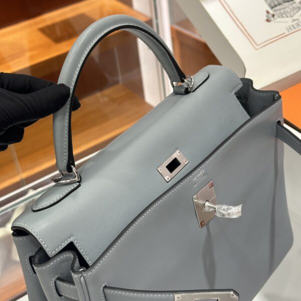 wsxc1779199240696_4 Old Cobbler Kelly Swift Leather Linen Blue Silver Hardware 32cm Full Handmade