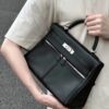 wsxc1779199274670_0 Old Cobbler Kelly Lakis Swift Leather CK89 Black Silver Hardware 28cm Full Handmade