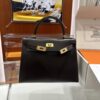 wsxc1779199346473_1 Old Cobbler Kelly Shiny Box Leather Ebony Color Gold Hardware 28cm Full Handmade