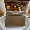 wsxc1779199378204_0 Old Cobbler Kelly Shiny Box Leather Caramel Coffee Gold Hardware 28cm Full Handmade