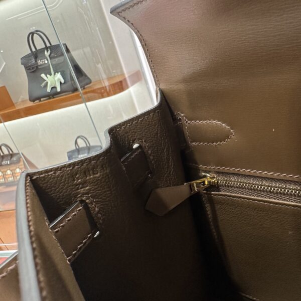 wsxc1779199380229_2 Old Cobbler Kelly Shiny Box Leather Caramel Coffee Gold Hardware 28cm Full Handmade