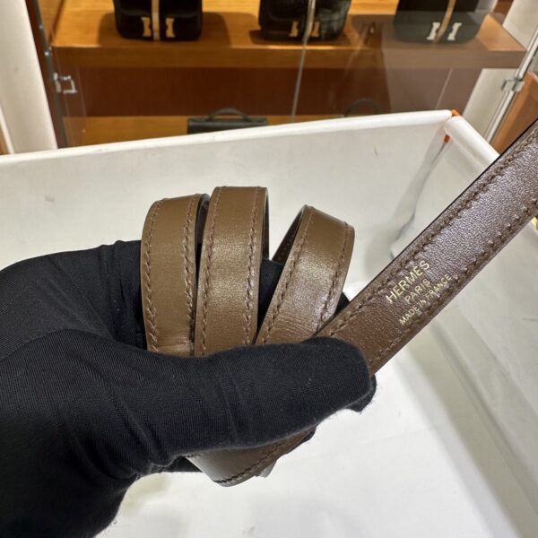wsxc1779199380229_3 Old Cobbler Kelly Shiny Box Leather Caramel Coffee Gold Hardware 28cm Full Handmade