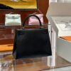 Old Cobbler Kelly Shiny Box Leather CK89 Black Silver Hardware 25cm Full Handmade