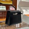 Old Cobbler Kelly Shiny Box Leather CK89 Black Silver Hardware 25cm Full Handmade