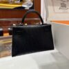 wsxc1779810689718_4-1 Old Cobbler Mini Kelly Ostrich Leather CK89 Black Silver Hardware 19cm Full Handmade