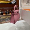Old Cobbler Mini Kelly Ostrich Leather Bubble Pink Silver Hardware 19cm Full Handmade