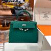 Old Cobbler Mini Kelly Ostrich Leather Forest Green Silver Hardware 19cm Full Handmade