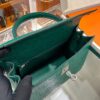 Old Cobbler Mini Kelly Ostrich Leather Forest Green Silver Hardware 19cm Full Handmade
