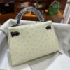wsxc1780397540444_1 Old Cobbler Mini Kelly Ostrich Leather CK10 Cream White & CK89 Black Silver Hardware 19cm Full Handmade