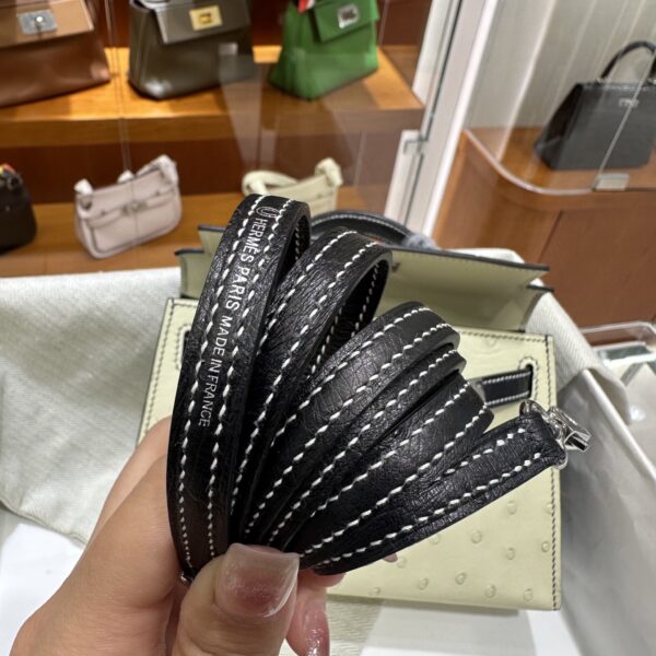wsxc1780397540444_8 Old Cobbler Mini Kelly Ostrich Leather CK10 Cream White & CK89 Black Silver Hardware 19cm Full Handmade