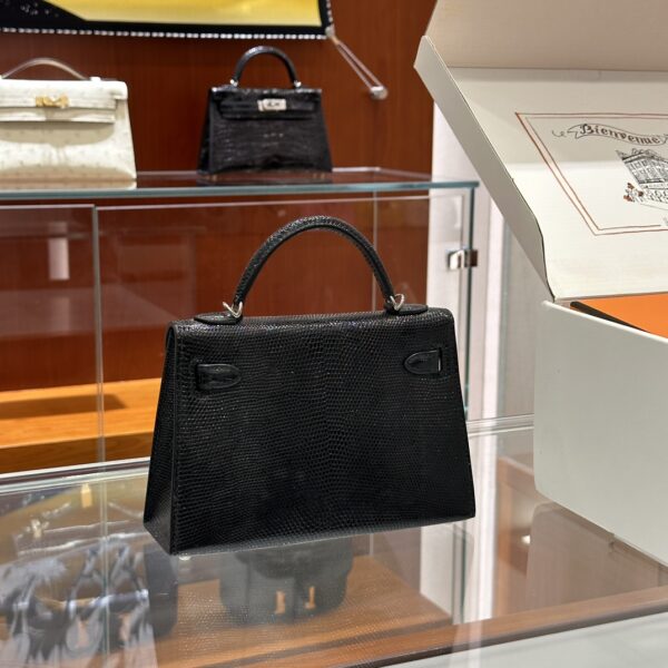 wsxc1781114011543_1 Old Cobbler Mini Kelly Lizard Leather CK89 Black Silver Hardware 19cm Full Handmade