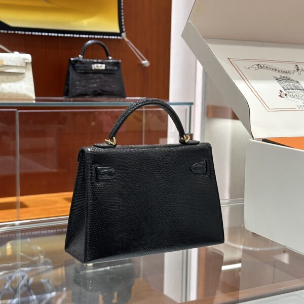 wsxc1781114030452_1 Old Cobbler Mini Kelly Lizard Leather CK89 Black Gold Hardware 19cm Full Handmade
