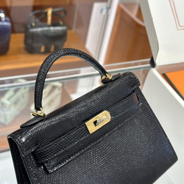 wsxc1781114030452_2 Old Cobbler Mini Kelly Lizard Leather CK89 Black Gold Hardware 19cm Full Handmade