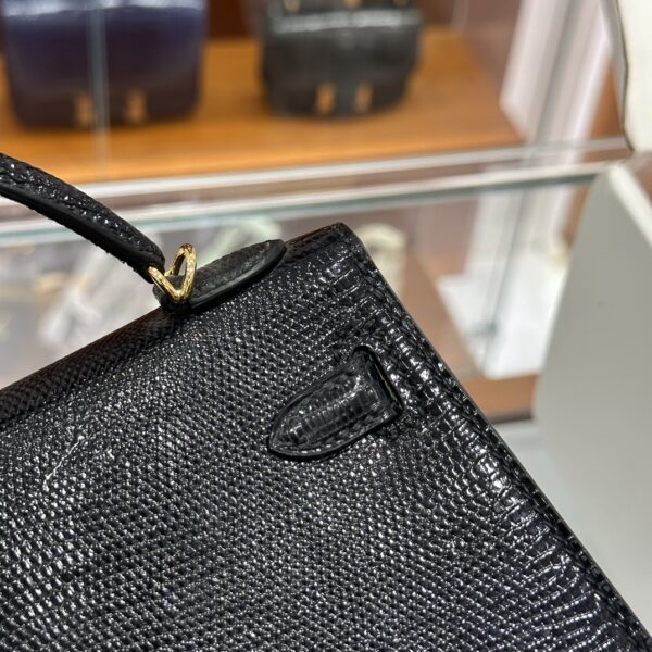 wsxc1781114030452_5 Old Cobbler Mini Kelly Lizard Leather CK89 Black Gold Hardware 19cm Full Handmade