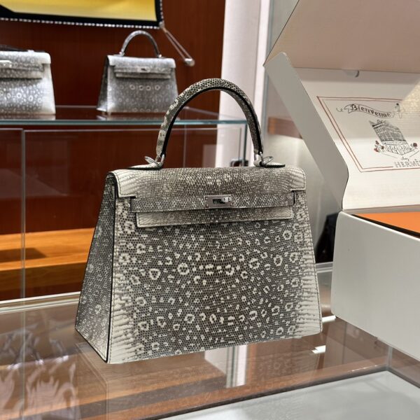 wsxc1781114051873_0 Old Cobbler Bags Kelly Lizard Leather Original Color Silver Hardware 25cm Full Handmade