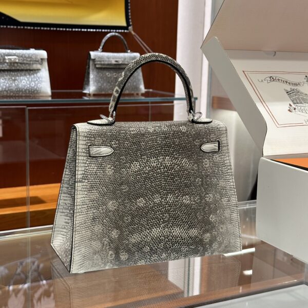 wsxc1781114051873_1 Old Cobbler Bags Kelly Lizard Leather Original Color Silver Hardware 25cm Full Handmade