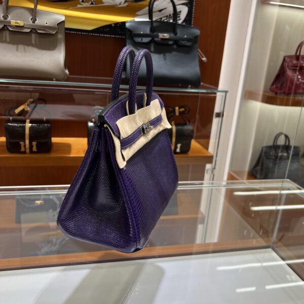 wsxc1782990657411_1 Old Cobbler Birkin Lizard Leather P9 Anemone Purple Silver Hardware 25cm Full Handmade