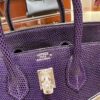 wsxc1782990657411_5 Old Cobbler Birkin Lizard Leather P9 Anemone Purple Silver Hardware 25cm Full Handmade