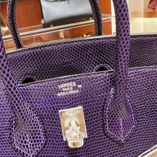 wsxc1782990657411_5 Old Cobbler Birkin Lizard Leather P9 Anemone Purple Silver Hardware 25cm Full Handmade