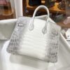 Old Cobbler Birkin Matte Crocodile Leather Himalaya Silver Hardware 25cm Full Handmade