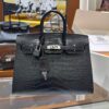 wsxc1782990986112_0-1 Old Cobbler Birkin Matte Alligator Crocodile CK89 Black Silver Hardware 25cm Full Handmade